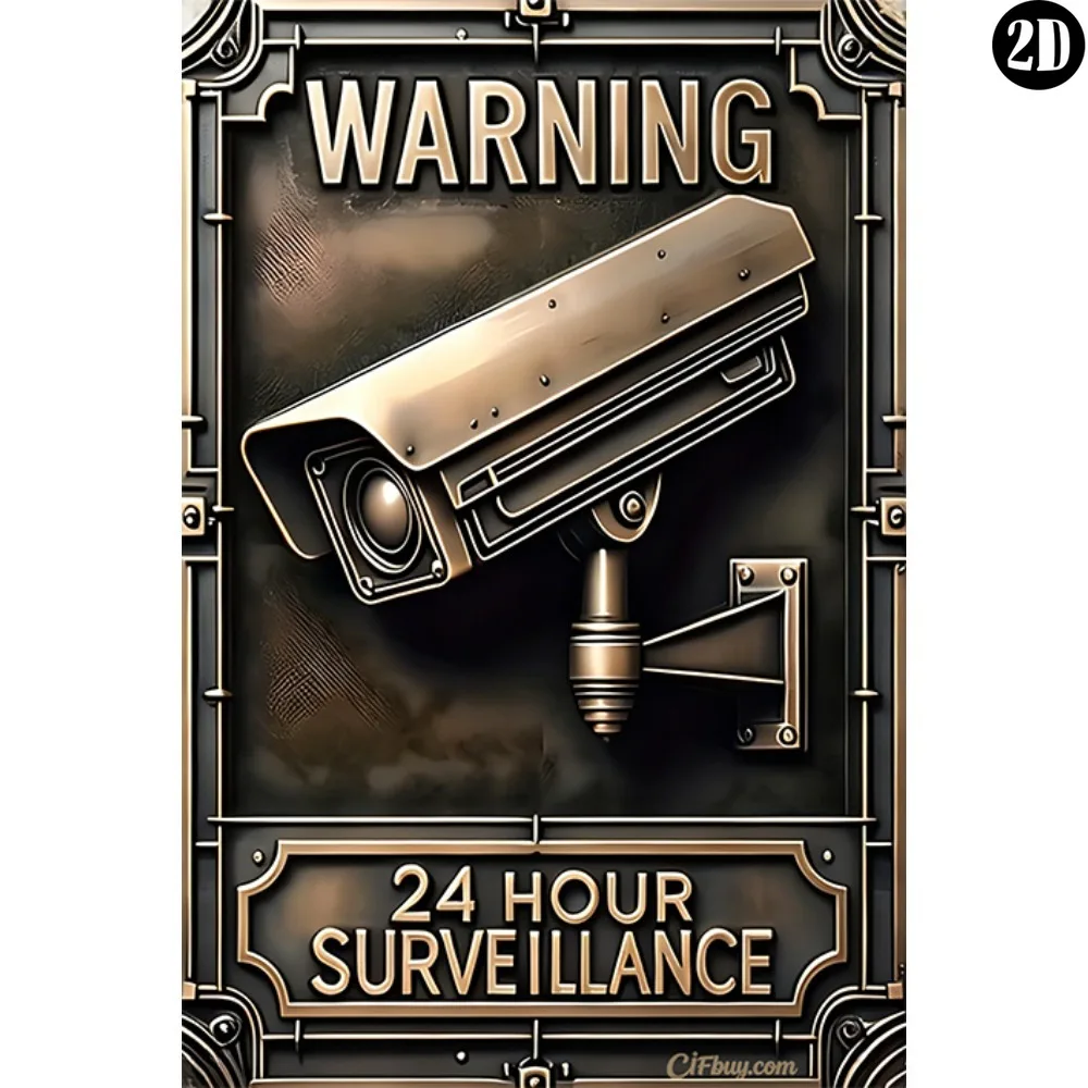 24 Hour Video Surveillance Metal Sign Warning Tin Plaque for Private Property view 3