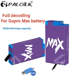1860mAh For Gopro Max battery go pro Camera Battery Rechargeable Battery For gopro max 360 Action Camera Batteries Accessories