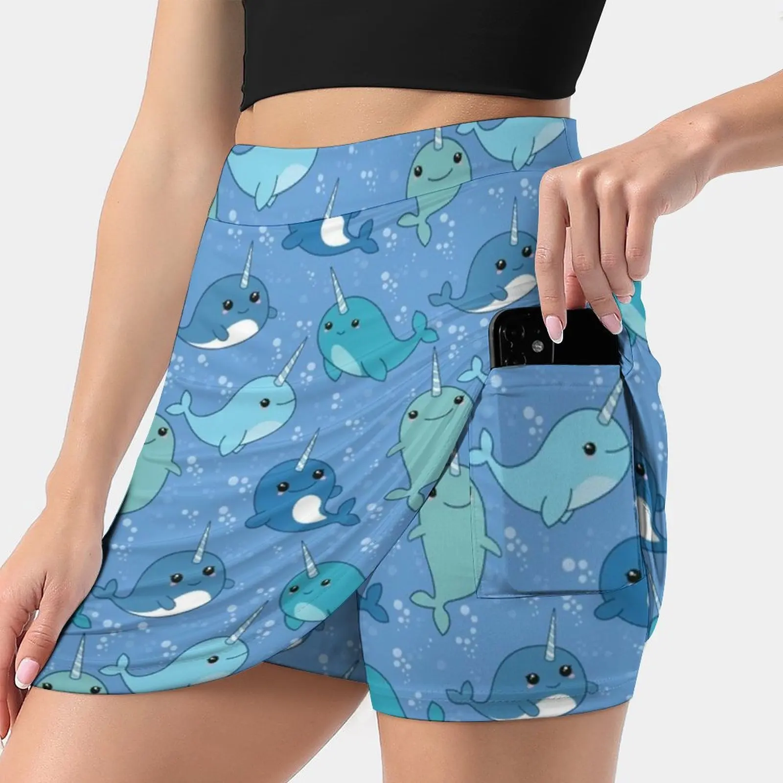 

Narwhal Pattern Women's skirt Mini Skirts A Line Skirt With Hide Pocket Narwhal Narwhal Pattern Narwhals Cute Narwhal Kawaii