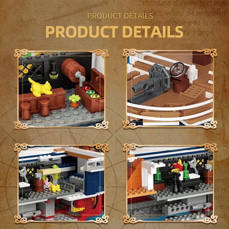 1687PCS Ausdauer Schiff Bausteine Dampf Segelboot Modell Desktop Dekoration Pädagogisches DIY Spielzeug Urlaub Geschenk für Kinder Fans