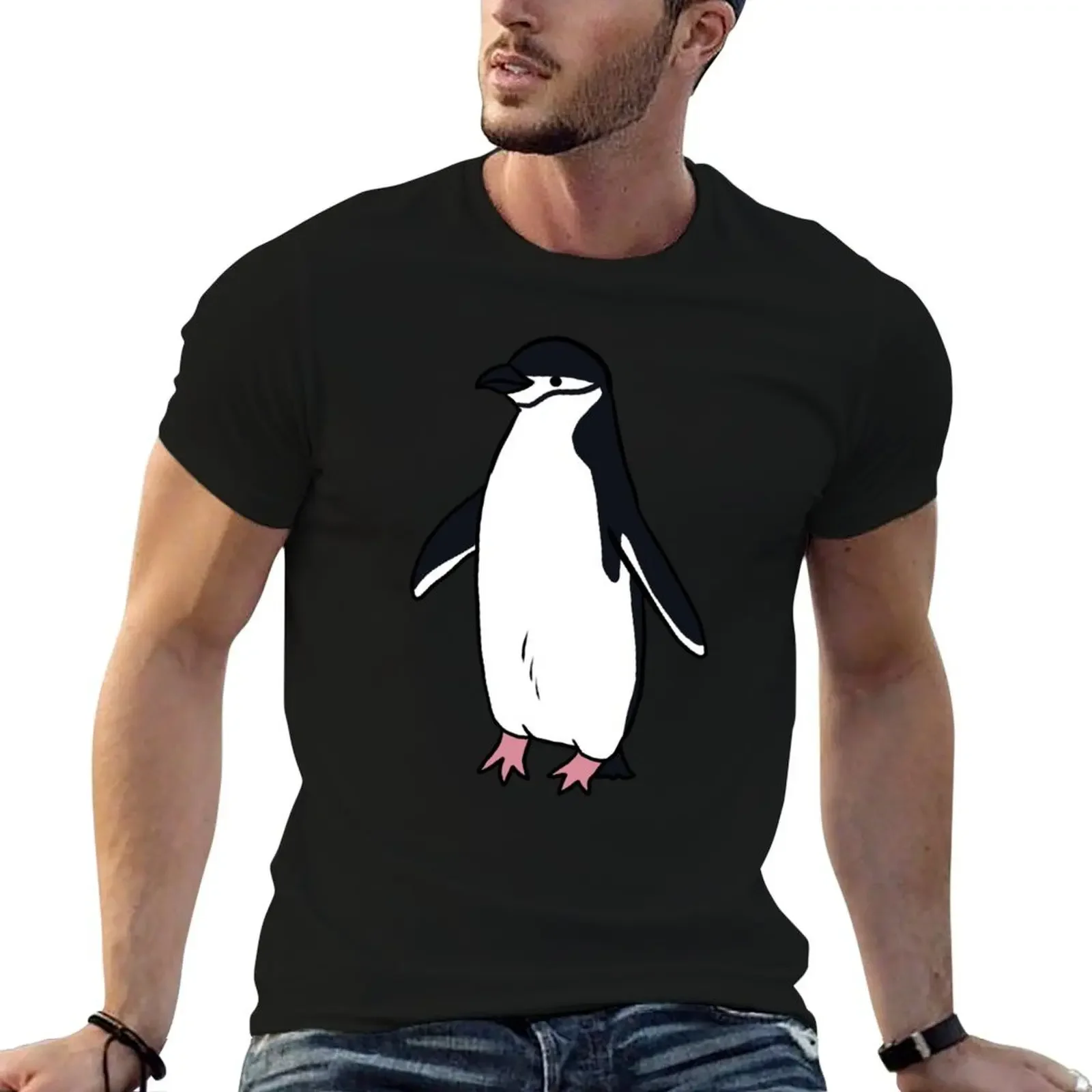 Cute chinstrap penguin illustration T-Shirt Aesthetic clothing man clothes vintage anime shirt slim fit t shirts for men