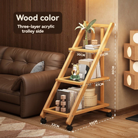 Mobile edge table, storage rack, multi-layer storage rack, bookshelf, floor standing multifunctional snack cart, living room cof