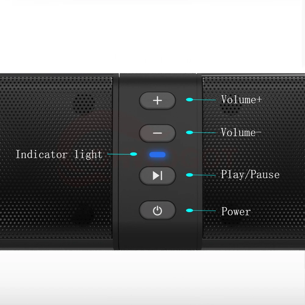 Głośnik TV Bezprzewodowy głośnik Bluetooth Oddzielny soundbar Kolumna centralna do komputera Subwoofer do telewizora z radiem Fm TF AUX