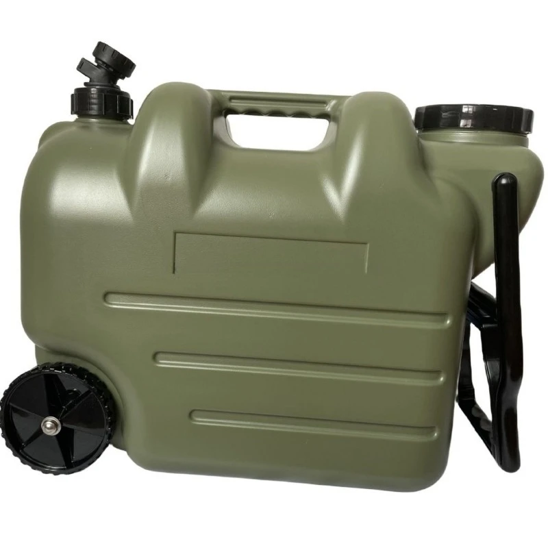 

Outdoor PE Water Storage Tank Large Portable Camping Water Container with Wheels Faucet Rolling Drinking Water Jug for Car RV