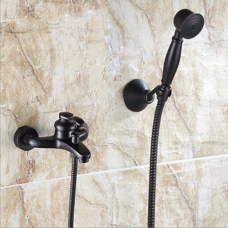 Imagem -02 - Antique Shower Faucet Conjunto para Banheiro Misturador Retro Cobre e Latão Banheira de Luxo com Mão Guindaste Zr006