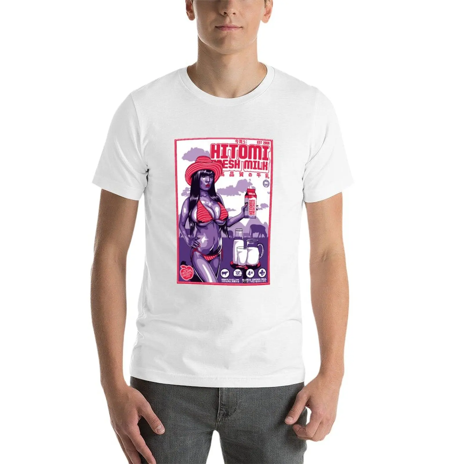 تي شيرت Hitomi Tanaka تي شيرت مطبوع تي شيرت رجالي كاجوال تي شيرت #3