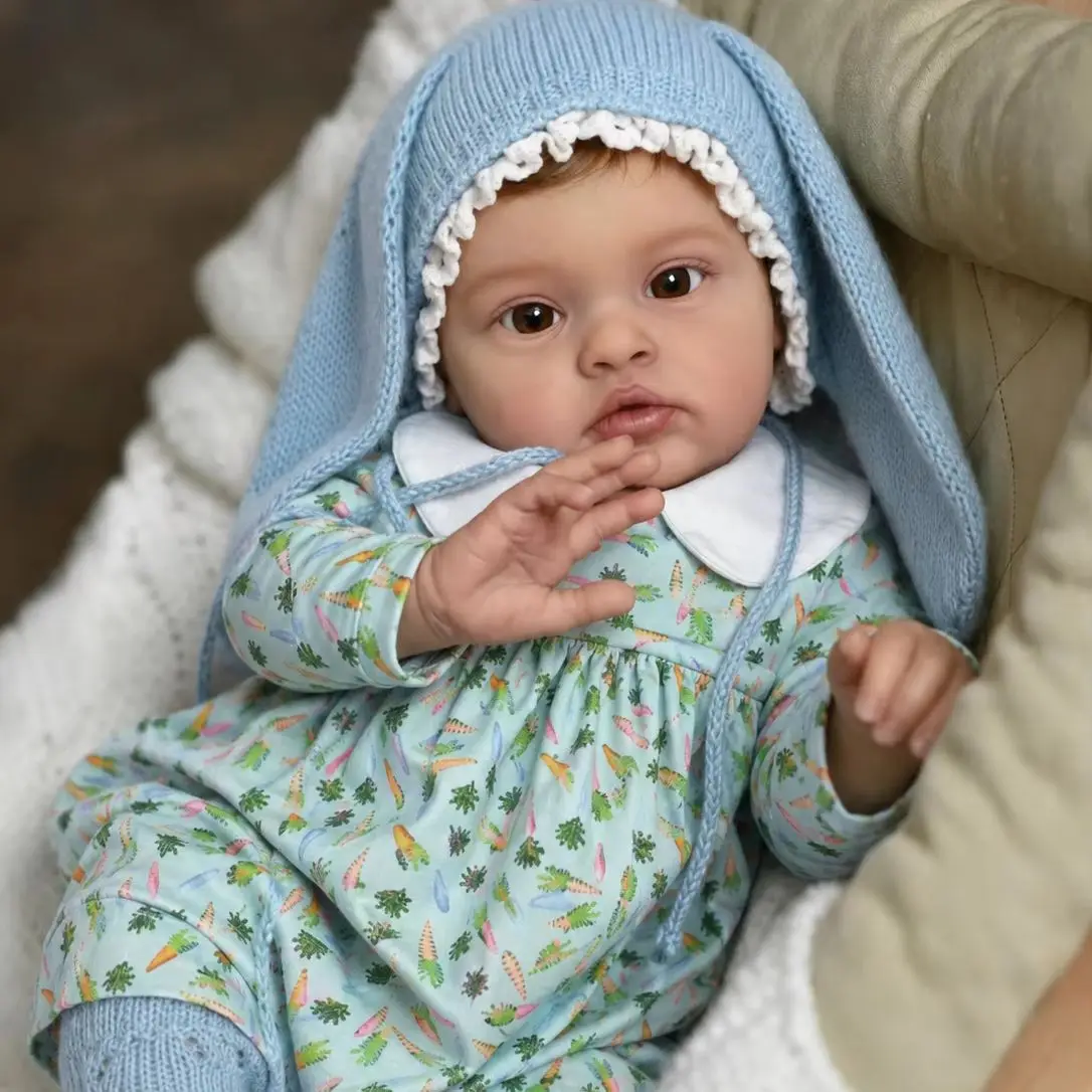 BZDOLL Vinyl Limbs Cloth Body Reborn Doll, 48CM 19INCH Lifelike Toy, Perfect for Kids Birthday, Playtime & Bedtime