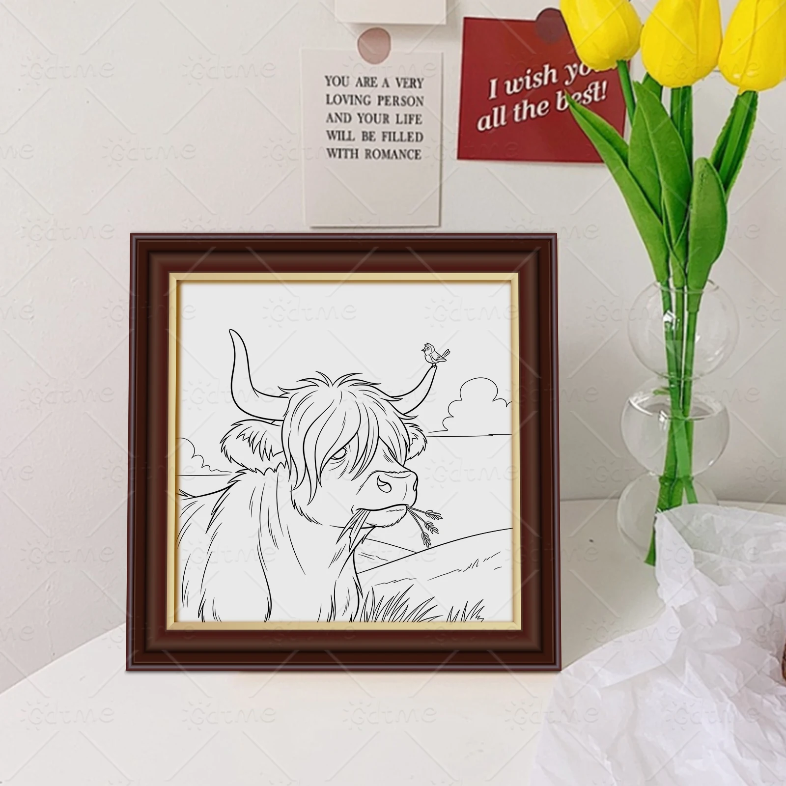 HIGLAND COW Bold-easy Patterns Malbuch für Erwachsene, süßes Zeichenbuch, perfektes Geschenk für Party und Geburtstag – Detail 7