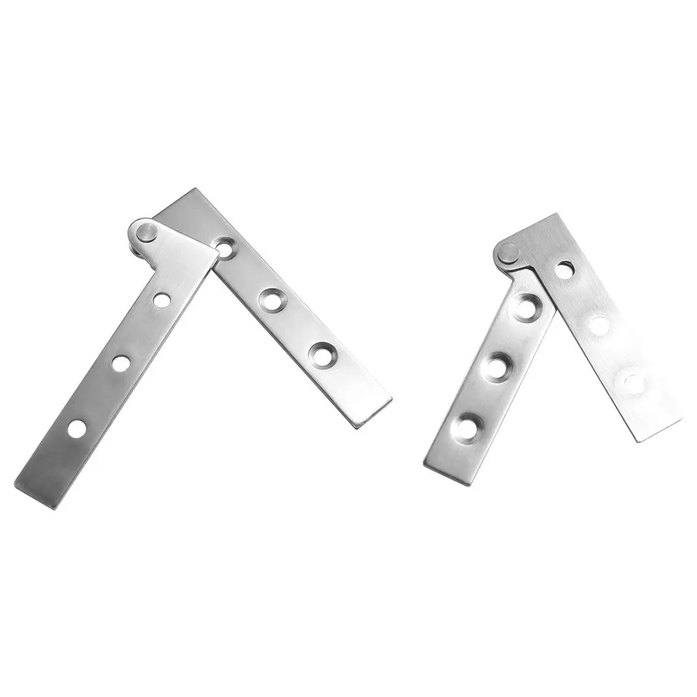 2PCS Becco di pollo Cerniere nascoste Inset Sette parole Invisibile Porta Pivot Cerniera In Acciaio Inox Rotazione di 360 Gradi