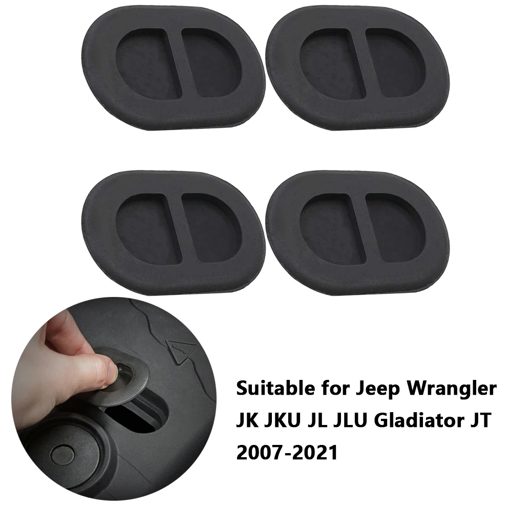 

68194821AA 4Pcs Black Oval Shaped Floor Pan Plugs Drain Hole Cover Fit For Jeep Wrangler JK JL 2007-2021