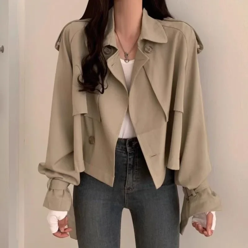 

Deeptown Korean Fashion Short Blazers Jacket Women Chic and Elegant Old Money Style Vintage Crop Windbreaker Coat Autumn Winter