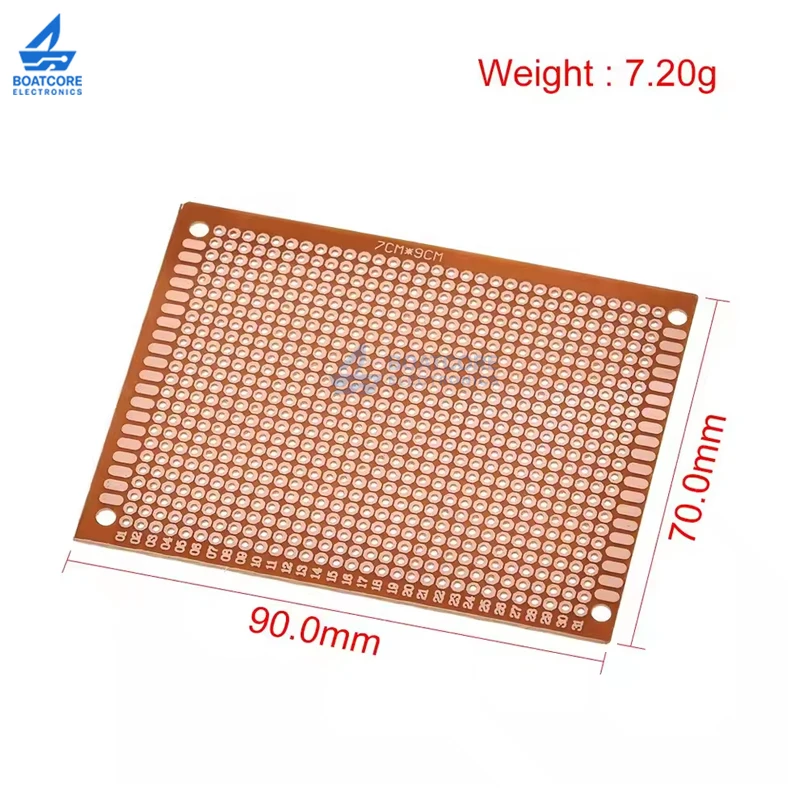 1PCS 7×9cm Single Side Prototype Board 7*9 Breadboard Universal Board Experimental Bakelite Copper Plate Electronic Components