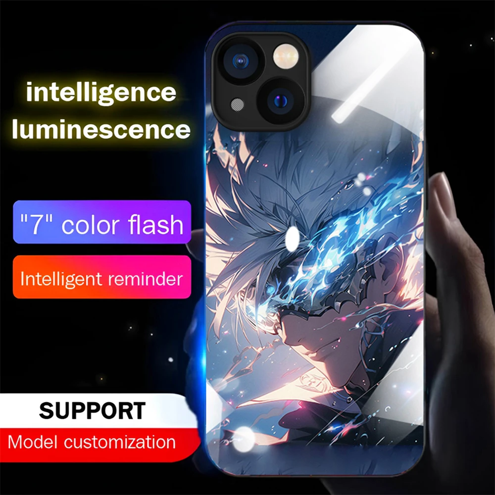 2024 Hot Seller Comics Role Sound Music Control Led Light Phone Case For iPhone 15 14 13 12 11 Pro Max XR XS Plus 6 7 8 SE2020