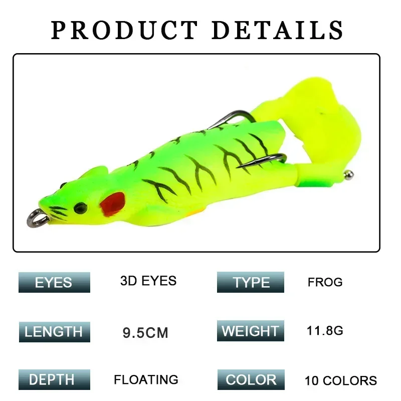 

90mm 12g Propeller Mouse Fishing Lure Whopper Plopper Bionic Bait Simulation Mouse Fishing Lure Soft CrankBait Minnow Lure