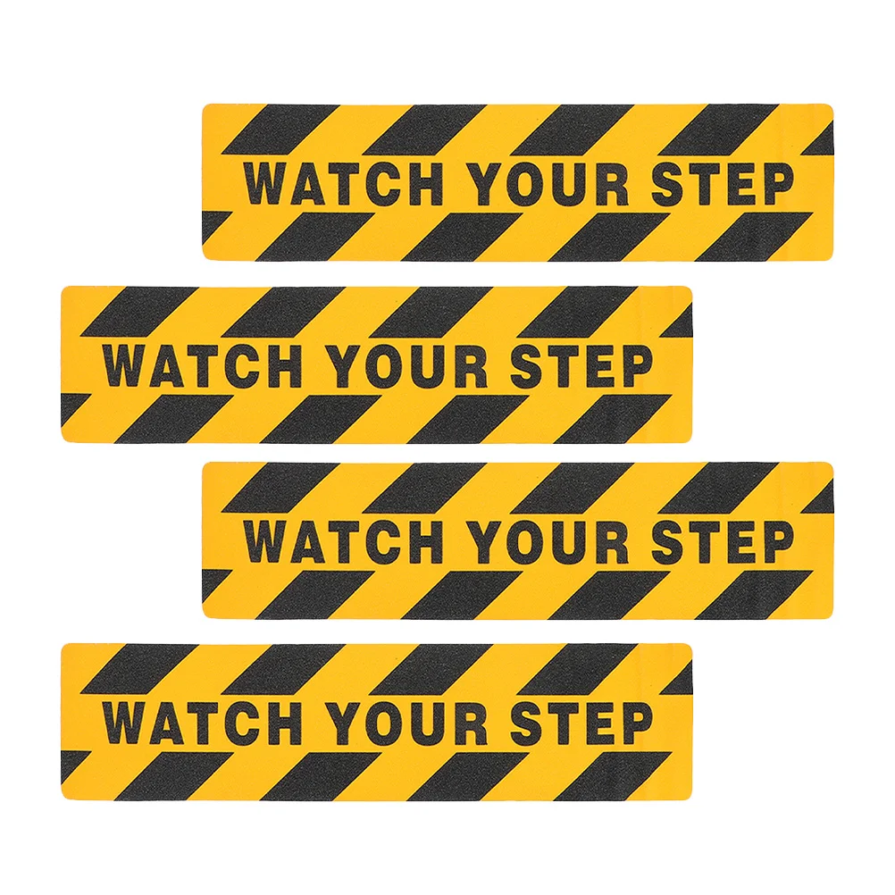 

4pcs Anti-Slip Sticker Water-Resistant Nonskid Floor Decal For Outdoor Steps Wet Floor Warning Sign Safety Tape Stair Grip