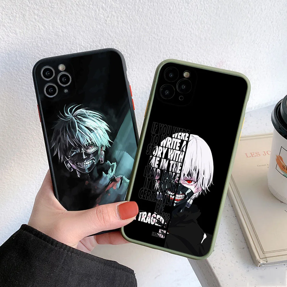 Skin Feel Translucent Phone Case For iPhone 16 Pro Max 15 14 13 12 11 7 8 Plus SE Mini XR Tokyo Ghoul JUZO SUZUYA Frosted Cover