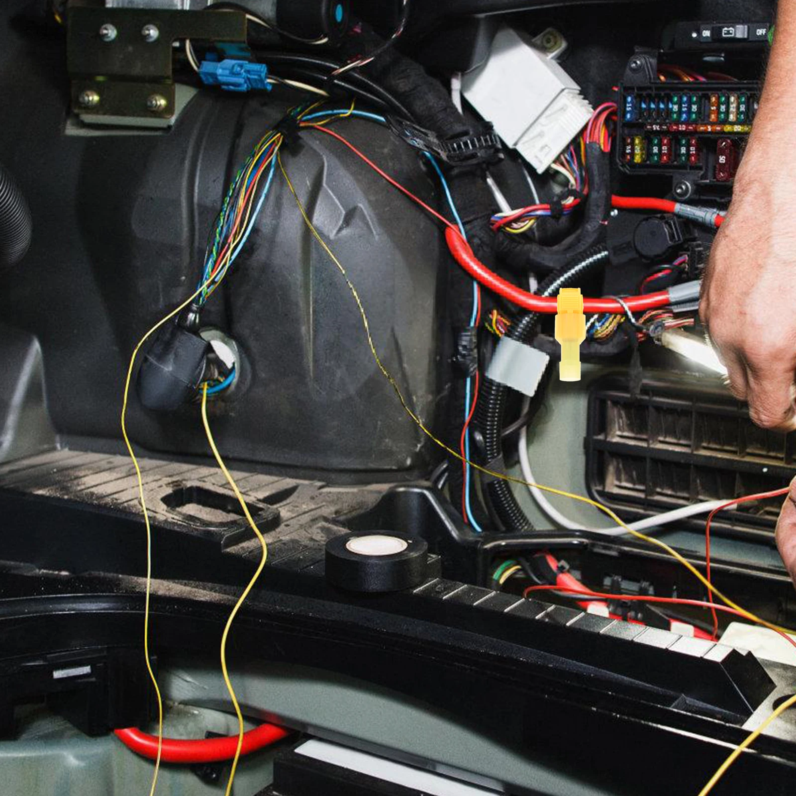 

50 set 50Pairs Quick Splice Wire Connectors T Tap Terminals Crimping Kit 20Blue 5Red 5Yellow SelfStripping Insulated Copper PVC