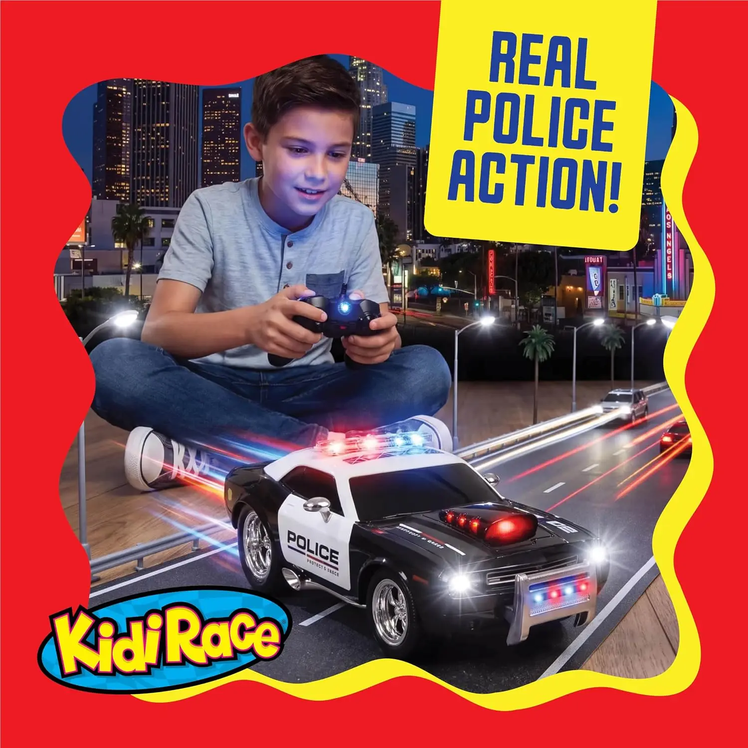 Rechargeable Remote Control Police Car, Lights & Siren, Kids 3-12