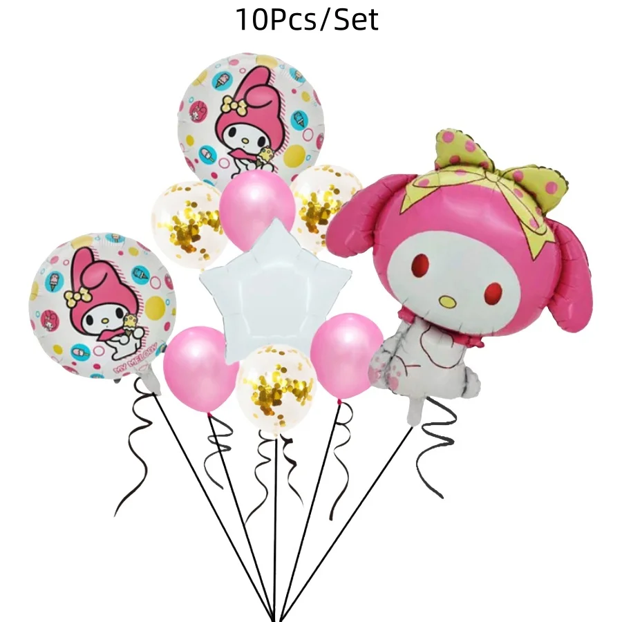 8 stuks/set HelloKitty Nieuwe Strip Macaron Kleuren ballon Verjaardagsthema Decoratie Vrouw Man Schattig 5-inch ballon