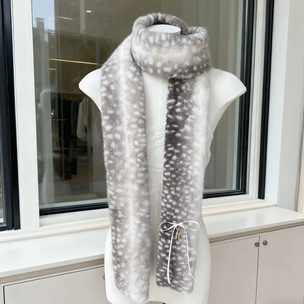 Kawaii Deer Print Scarf Windproof Soft Foldable Earmuffs Winter Warm Neck Warmer New Year Celebration