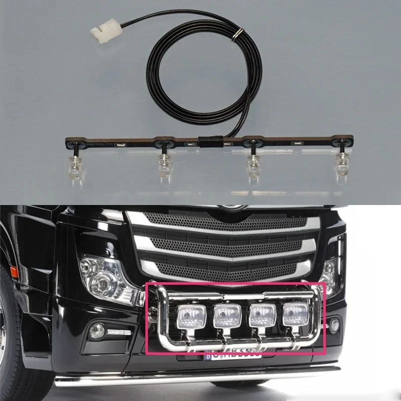 

1:14th Scale LED Headlight PCB Light Board for Tamiya RC Dump Truck BENZ ACTROS 3363 56348 Car Accessories