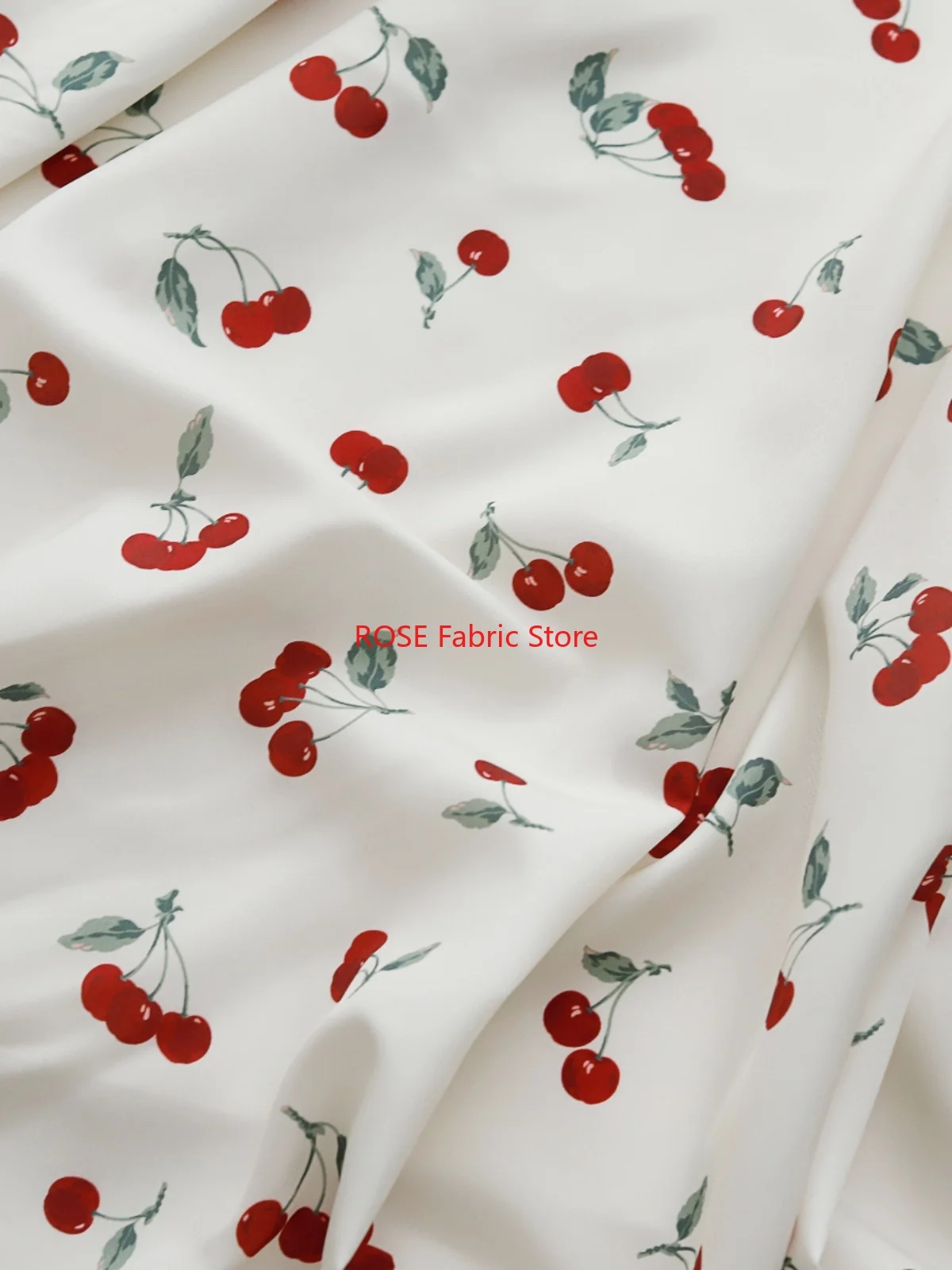 Tkanina szyfonowa z nadrukiem wiśni dla projektantów mody tkanina na sukienkę DIY, suknię wieczorową, sukienkę maxi