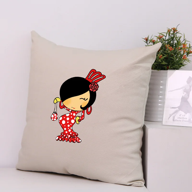 Dance Flamenco\'s little girl print Pattern Patches heat adaptive clothing ,suitable for Hoodies,T-shirts,pillows,canvas bag,etc