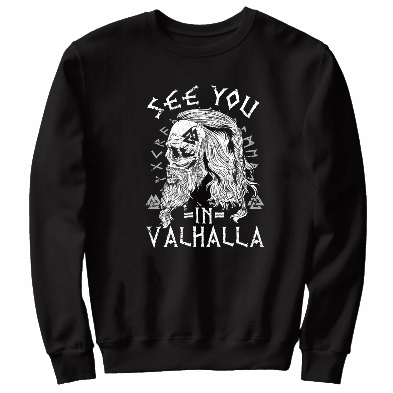 See You in Valhalla. Norse Myth Pagan Warrior Skull Pullover Hoodie New 100% Cotton Casual Mens Sweatshirt Fashion Streetwear