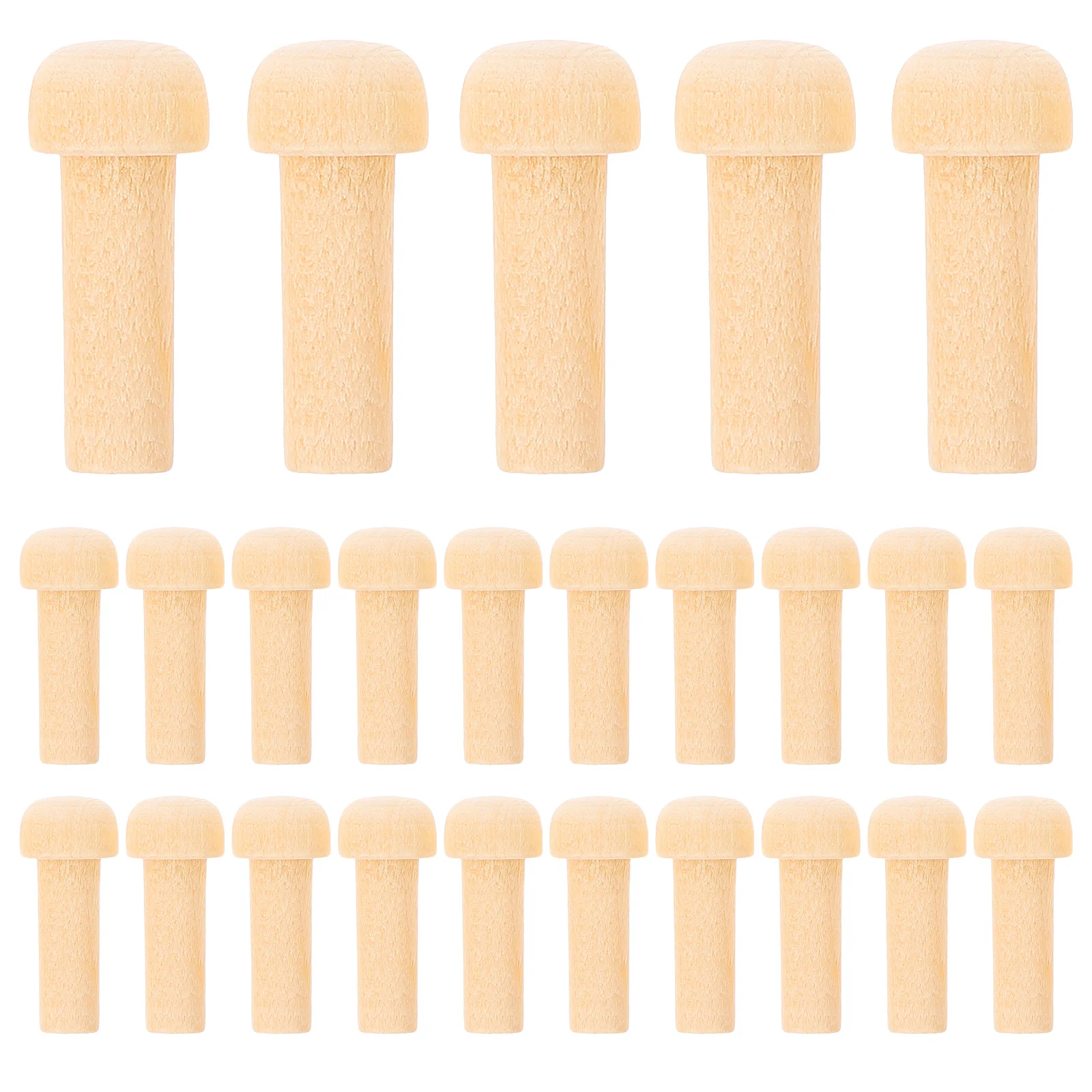 

50 шт. деревянных заготовок-грибов, натуральные, неокрашенные, с плоской головкой, 0.79x0.31 дюйма, для рукоделия, росписи, деревообработки