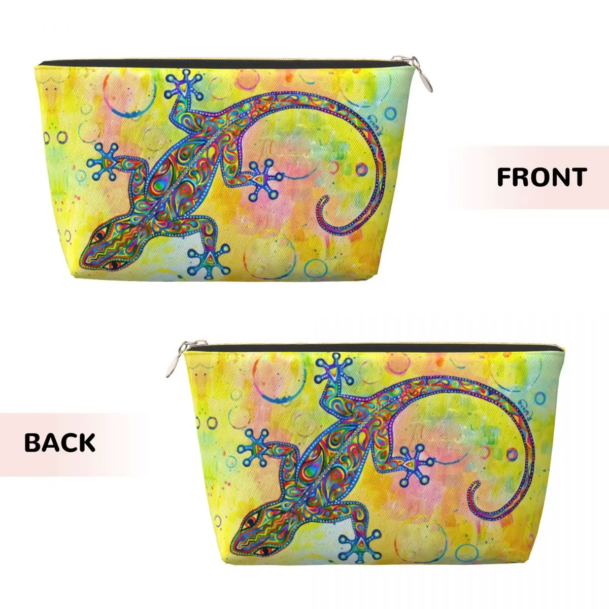 Custom Gecko Psychedelic Paisley Lizard Travel Cosmetic Bag Women Makeup Toiletry Organizer Ladies Beauty Storage Dopp Kit