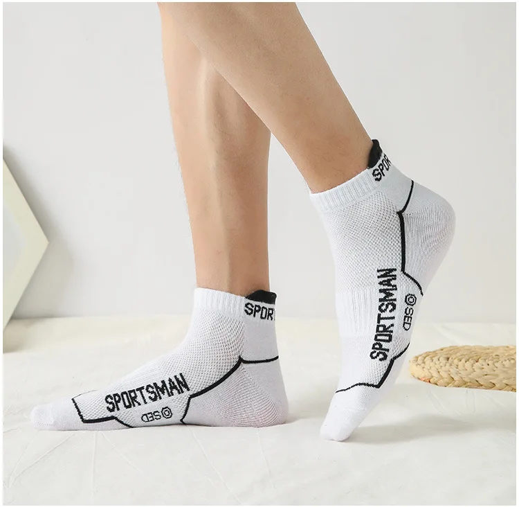 6 Paar Socken für Herren, kurze Socken, schweißabsorbierend und geruchsdicht, Basketballsocken, Laufsportsocken, atmungsaktive Mesh-Herrensocken – Detail 11