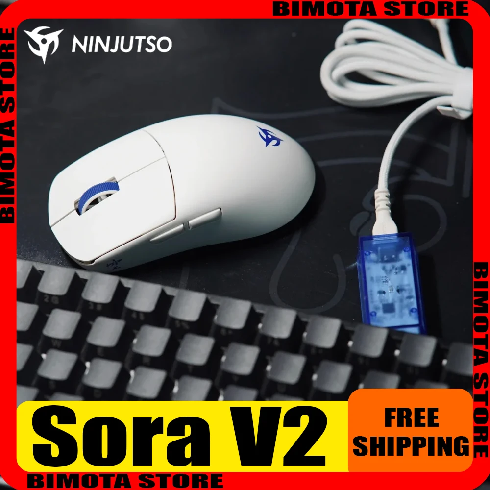 ninjutso sora v2 mouse sem fio sensor 8k paw3395 modo duplo jogos fps esportes eletronicos leve baixo atraso ratos pc gamer escritorio 01