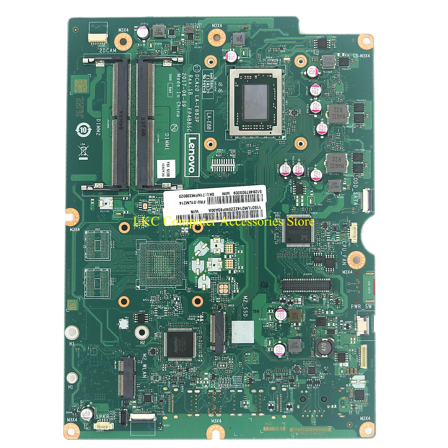 

New For Lenovo AIO 520-24AST All-in-One Motherboard A12-9720P CPU DCA20 LA-E883P 01LM214 Mainboard
