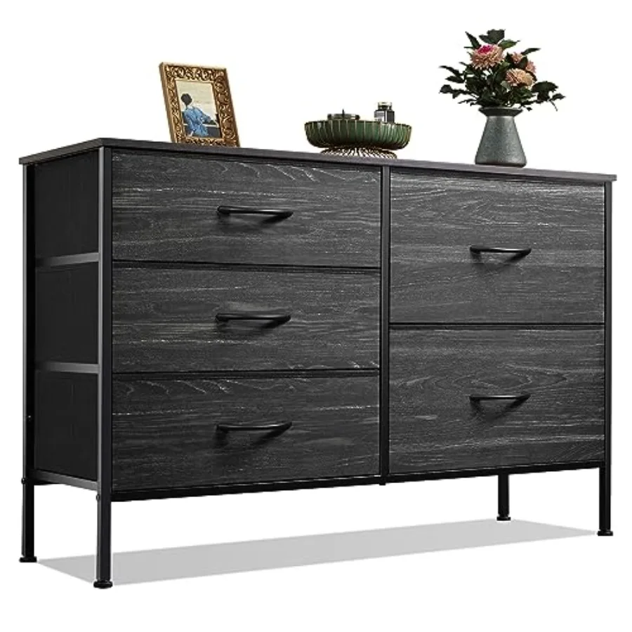

Dresser for Bedroom with 5 Drawers Wide Dressers with Drawer Organizers Chest of Drawers Fabric Dresser for Living Room Closet