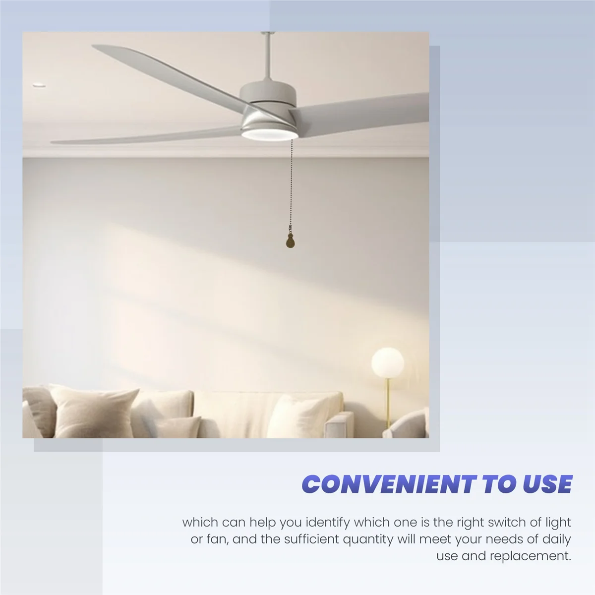 ชุดโซ่ดึงพัดลมเพดาน4ชิ้นโซ่ดึงและพัดลมขยายโซ่พัดลมจี้12นิ้ว (สีบรอนซ์โบราณ)