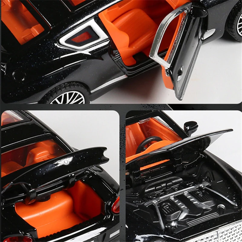 New 1:32 Continental GT Limousine Die-casting Alloy Car Model Sound and Light Pull Back Childrens Toy Collectibles Birthday gift