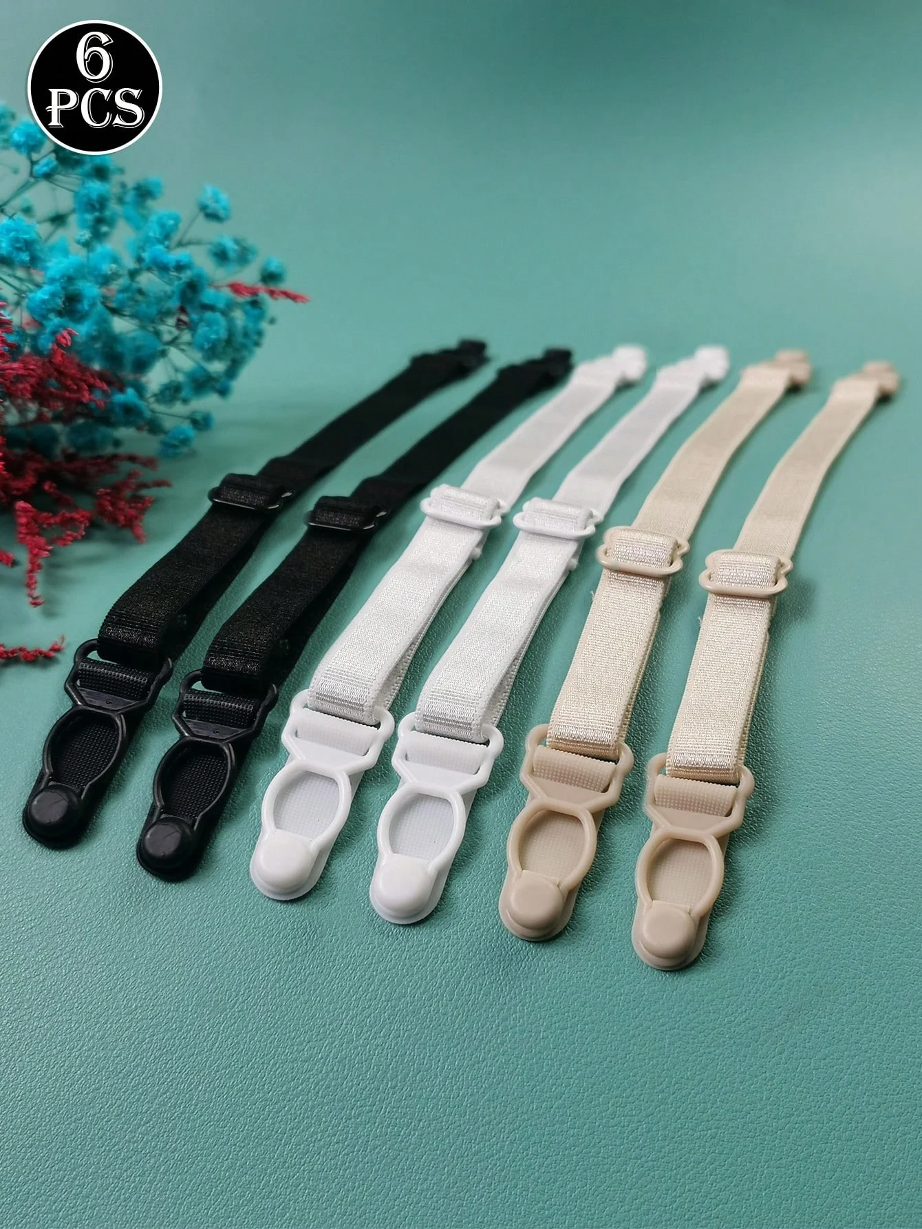 6 PCS Bra Strap Non-Slip Holders, Adjustable Wide Bra Strap Sliding Prevention Clips, Silicone Bra Strap Lock Buckles to Stop