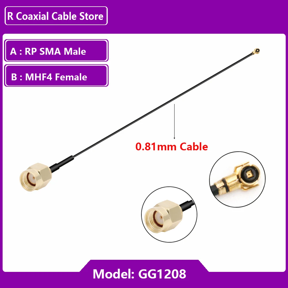 2PCS/Lot MHF4 to SMA Pigtail RP-SMA/ SMA Male to U.fl  MHF4 Female Jack WIFI Antenna Extension Jumper RF1.13MM Cable Adapter