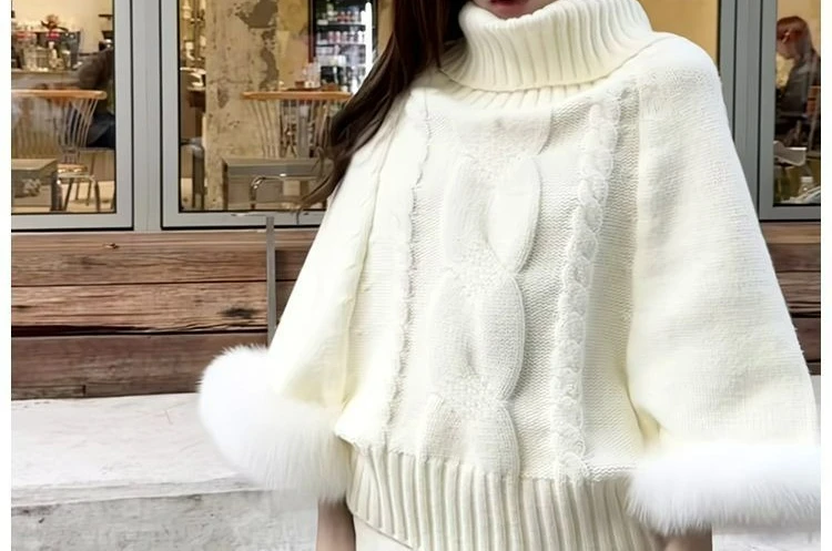 سترة نسائية جديدة لخريف وشتاء 2025 سترة متماسكة فضفاضة على طراز كسول للنساء #3