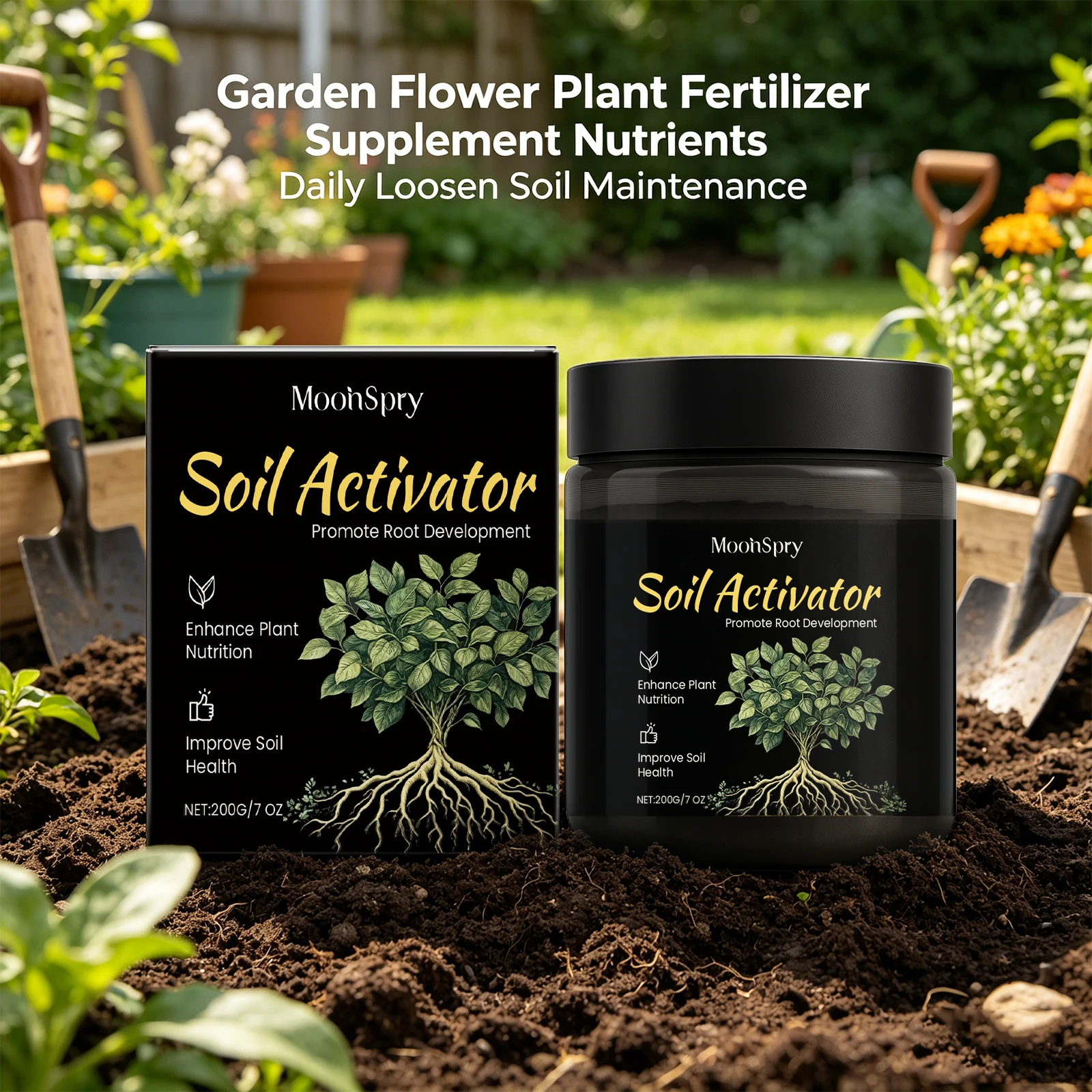 Soil Activator for Plants Garden Nutrient Soil Promote Root Health Growth Flower Loose Soil Improves Soil Structure Plant Care