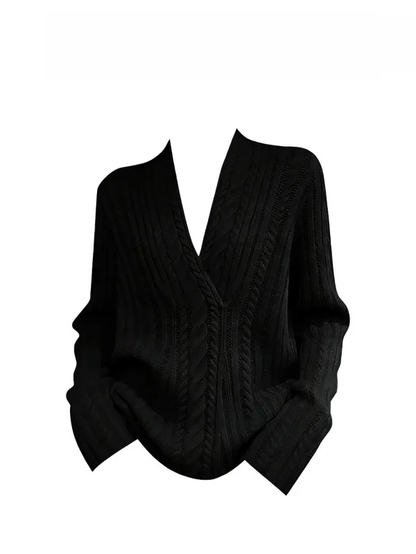 

Bla Soft Sle V-Ne Striped Knitwear Women's Slim Fit Long Sve Casual Faion Age-Defng Sweater Spring 2026 New Arrival