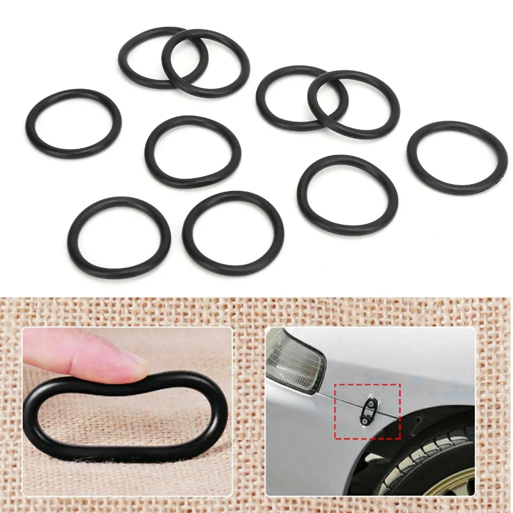 10pcs Set Compatible Parts Rubber Car Bumper Fasteners 44mm Black O-Ring Gaskets Quick Release Hose Nozzle Seal Seal Replacement