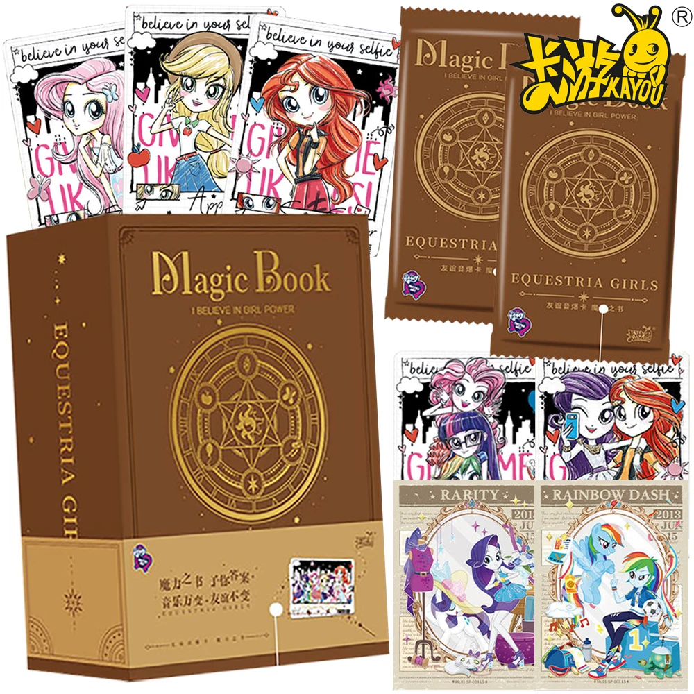 

Коллекционные карточки KAYOU Original My Little Pony: Волшебная книга, игрушка для фанатов, блестящие мультяшные персонажи, креативные карточки-персонажи