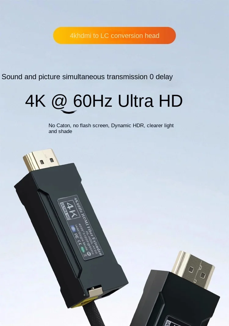 ABCCABLS Mini 4K 60Hz Fiber Optic Extender With Optical Media Converter For Single/Multi Mode Fibers Aluminum Alloy Model A5006