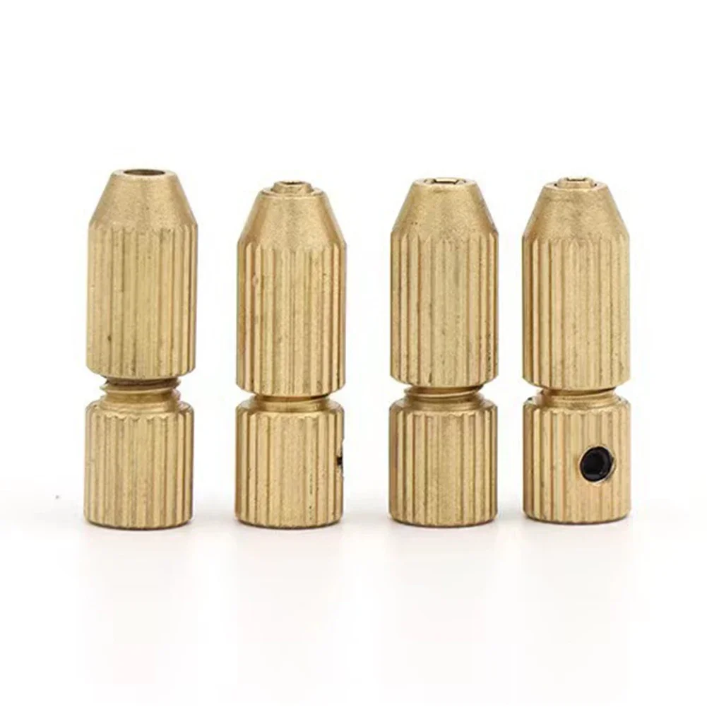 Factory Drill Chuck 2.0mm Shaft Hole Brass Fixture DrillChuck Gold Small Collet Adapter Motor Shaft Clamp Brand New