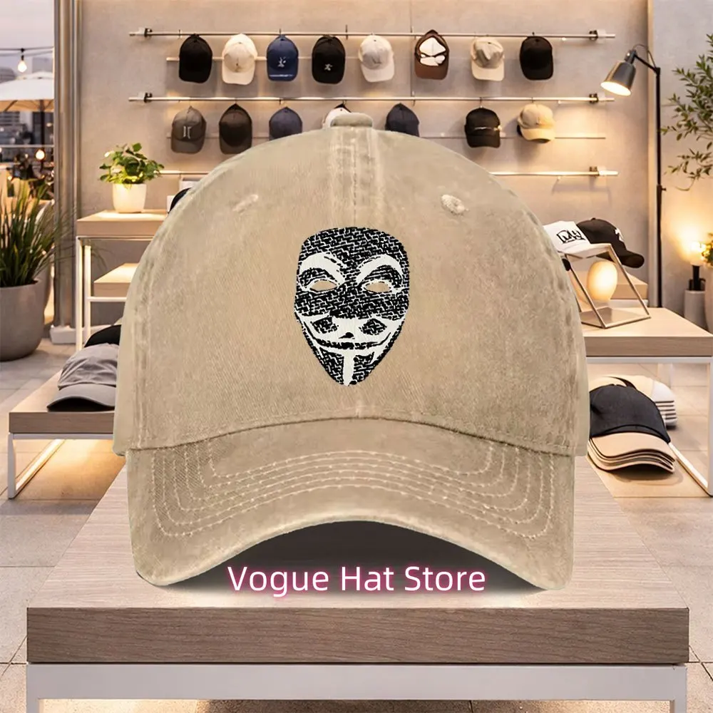 Versatile Trendy Baseball Cap for Spring And Summer Featuring a Crowd Mask Design, Perfect for Valentine'S Day Celebrations And
