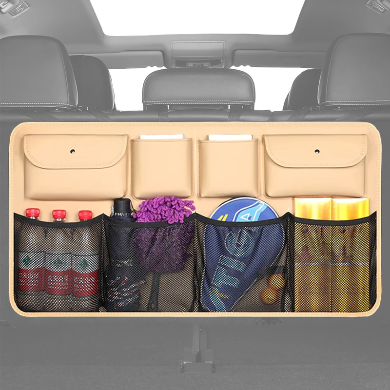 Car Trunk Organizer Auto Storage Bag Large Size  Stowing Tidying Organizer for Trunk Cars Seat Back Net Mesh Bags