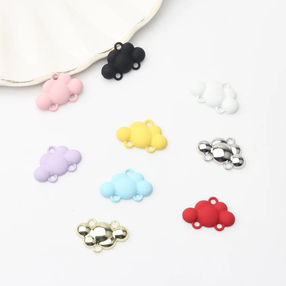 Fashion Zinc Alloy Charms with Candy-Colored Cloud Hollow Connector Pendant for DIY Handmade Jewelry