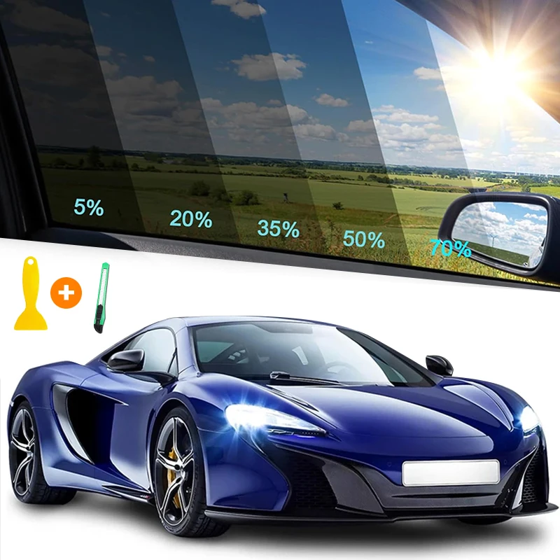 Automotive anti peeping film ，Car glass stickers, UV protection, heat isolation, privacy window film，5/15/20/30/35/50/70%