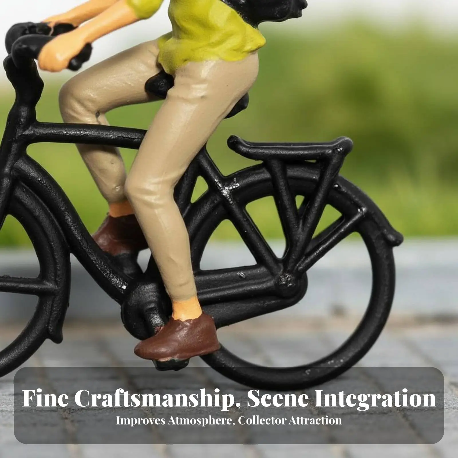 

1:87 Scale Cyclist Figure Scene Filler HO Scale Person on Two-Wheeler Miniature Cyclist Figurines Ready to Use
